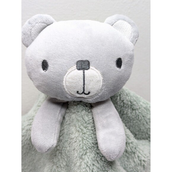 🍁 3/$20 Chick Pea Bear Sage Green Baby Security Blanket Lovey Satin Trim - Picture 4 of 7